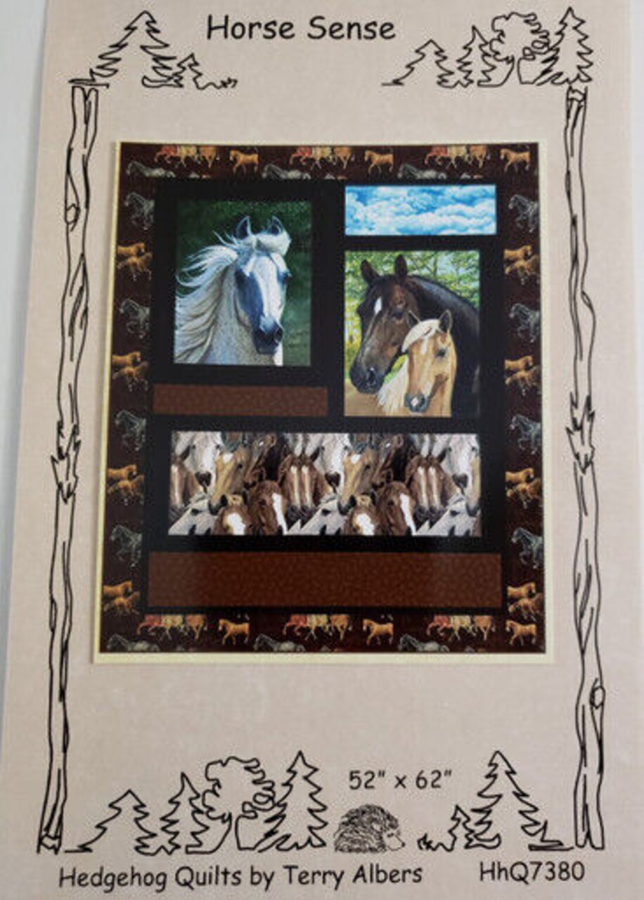 Horse Sense by Terry Albers Quilt Pattern 52 in x 62 in by Hedgehog Quilts